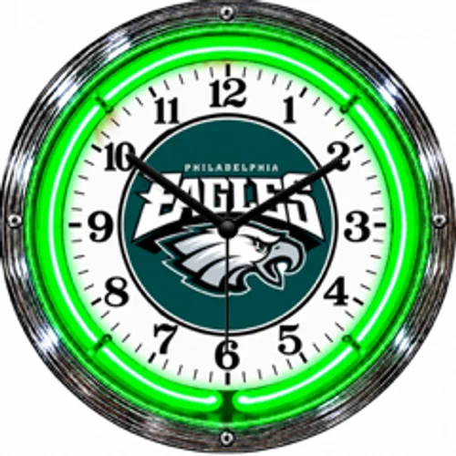 Philadelphia Eagles neon clock