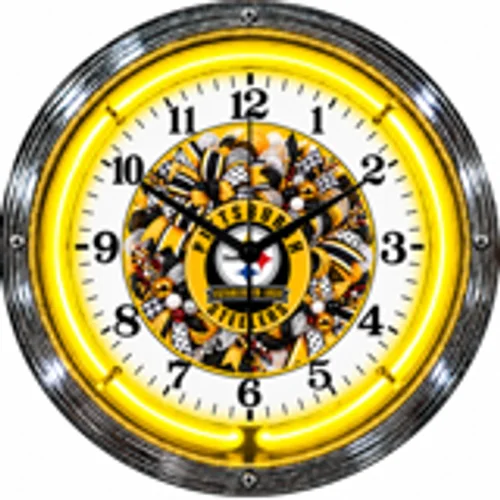 Pittsburgh Steelers neon clock
