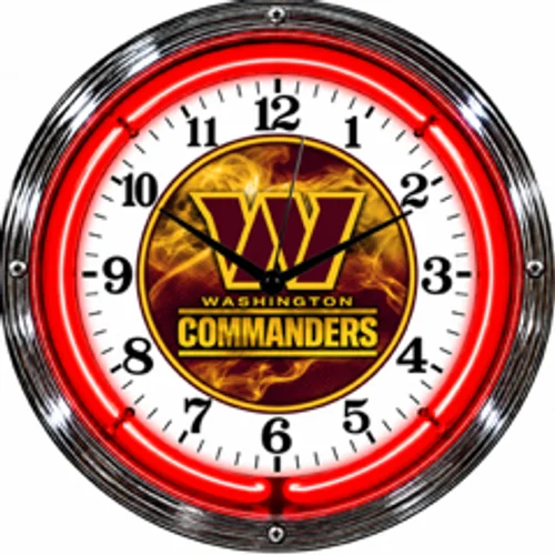 Washington Commanders neon clock
